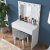 Bijou toiletbord med spejl og skammel 21 - 90 x 45 cm - Hvid