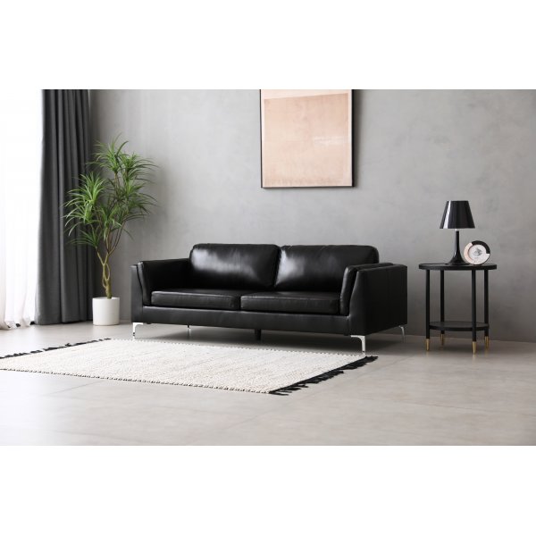 Sofa 3-personers sort PU - Cansas