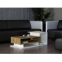 Spring sofabord 90 x 50 cm - Hvid/valnd