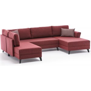 Eris u-seng sofa - Burgundy