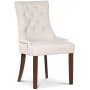 Paris spisegruppe hvidt bord med 4 stk Tuva New Port stole i beige stof med baghndtag