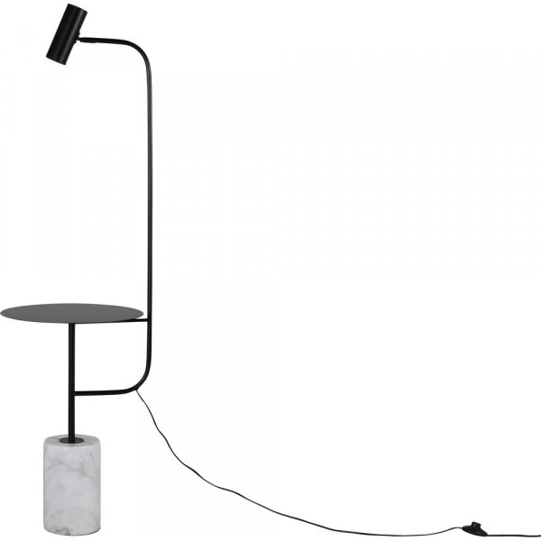 Malsta bordlampe - Hvid marmor/sort