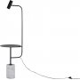 Malsta bordlampe - Hvid marmor/sort