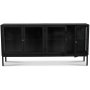 Cliff sidebord i metal med 4 dre - Sort / Klart glas + Mbelfdder