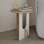 Lunar sidebord 40 x 40 cm - Eg/hvid