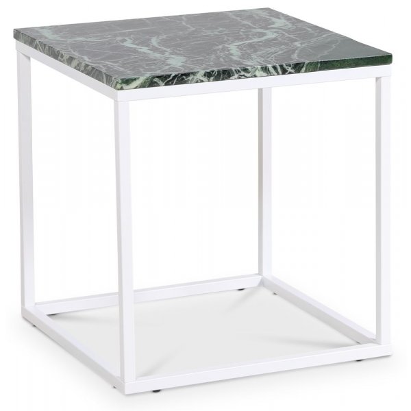 Accent sofabord 50 - Grn marmor / Hvid
