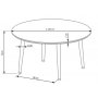 Belagio spisebord rundt 120 cm - Hvid marmor/sort
