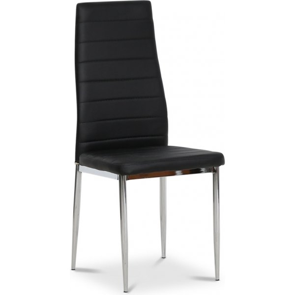 Ranch spisestol - Sort/Krom (PU-Krom)