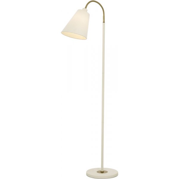 Ljusdal gulvlampe - Hvid/mat messing