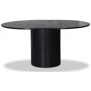 Nova rundt spisebord udtrkbart 115-160 cm - Sortbejdset eg