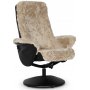 Times lnestol med fodskammel (Recliner) - Beige freskind