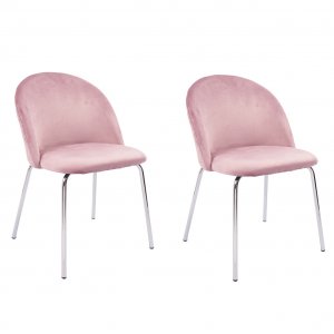 Plaza velvet stol - Lysrosa / Krom Plaza velvet stol - Lysrosa / Krom