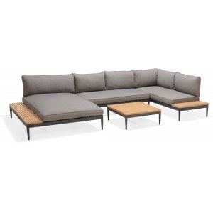 Lifestyle Garden Topaz sofasæt - Grå/teaktræ Lifestyle Garden Topaz sofasæt - Grå/teaktræ