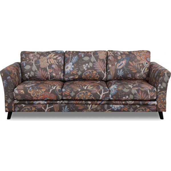 Eker 3-personers sofa i blomstret stof - Eden Parrot Brown