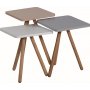 Tredobbelt dkket bord 34 x 34 cm - Hvid/cappuccino/gr