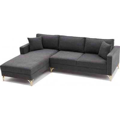 Berlin divan sofa - antracit/guld