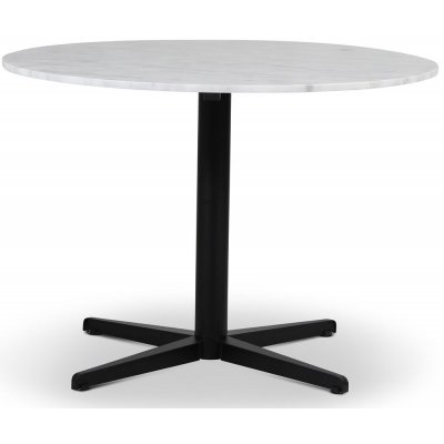 SOHO spisebord O105 cm - Matsort tværfod / lyst marmor