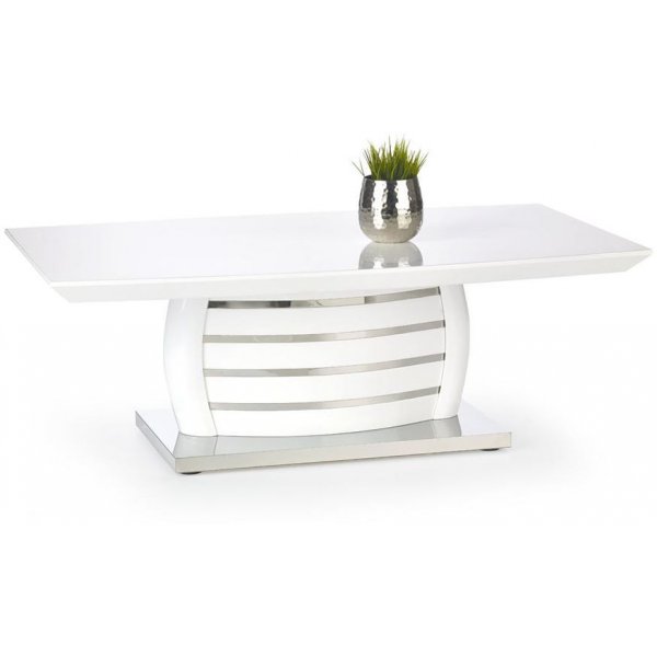 Jillian sofabord 120 cm - Hvid hjglans / krom