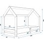 Domek juniorseng 80 x 160 cm - Alle farver