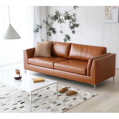 Cansas 3-personers sofa - Cognac + Mbelplejest til tekstiler