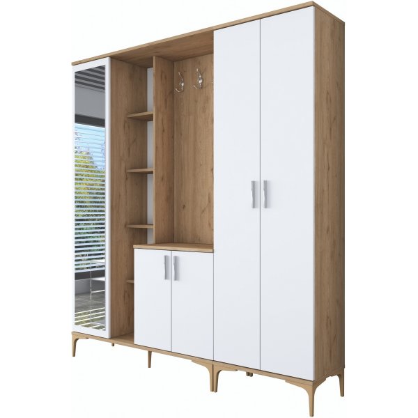 Esa hallmbler 180 x 37,5 x 198,6 cm Variant A - Valnd/hvid