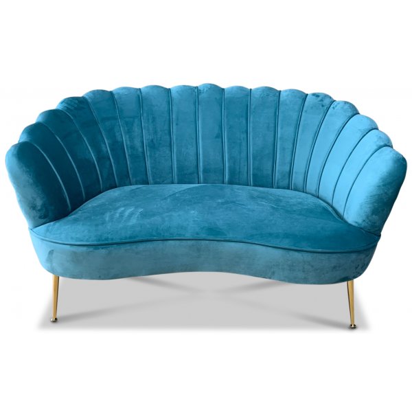 Snckan 2-personers sofa - Turkis fljl / Messing