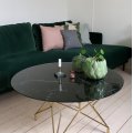 Kundebillede Sort glasplade med marmor mønster - 90x48 cm