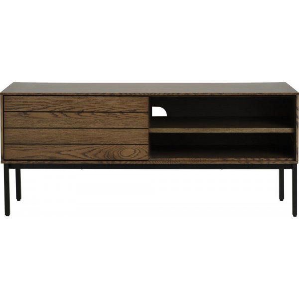 Inez TV bnk i brunolieret eg - Bredde 120 cm