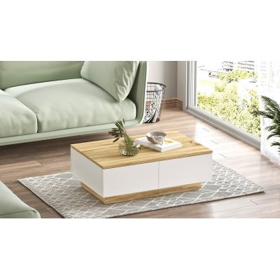 Luvio sofabord 17, 90x60 cm - Eg/hvid