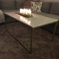 Kundebillede Accent sofabord 110 - Hvid Marmor / Messingfarvet underdel