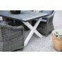 Oxford udendrs spisegruppe; gr/hvid bord 220 cm inkl. 6 Mercury lnestole gr syntetisk rattan