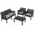 Lara loungegruppe med 2-personers sofa, 2 lnestole og bord - antracit