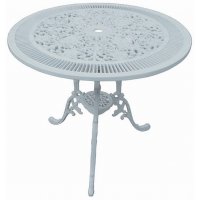 Alfon Cafébord i støbt aluminium - Hvid