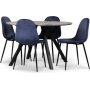 Smokey spisegruppe, rundt spisebord med 4 stk Carisma fljlstole - Bl + 3.00 x Mbelfdder