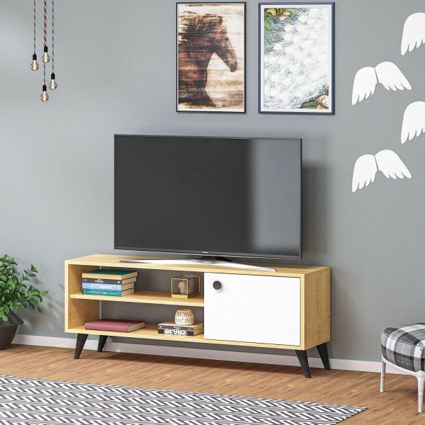Athena mediebnk - Safir/eg/hvid