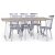 Edge spisegruppe; Spisebord i hvid HPL 190x90 cm med 6 gr Dalsland stokstole