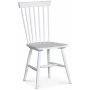 Skagen spisebordsst; klassisk spisebord 140x90 cm - Hvid/brunolieret eg med 4 hvide Karl pindestole
