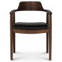 Alvares lnestol - Teak/Sort PU
