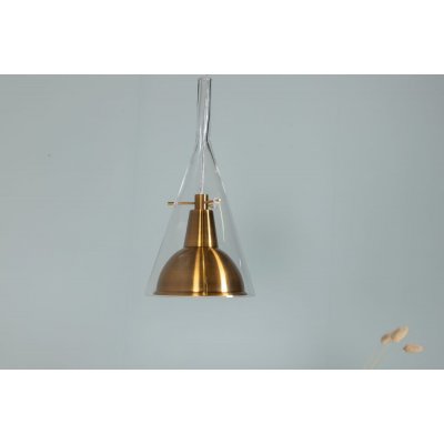 Malmen loftslampe - Glas/gyldent metal