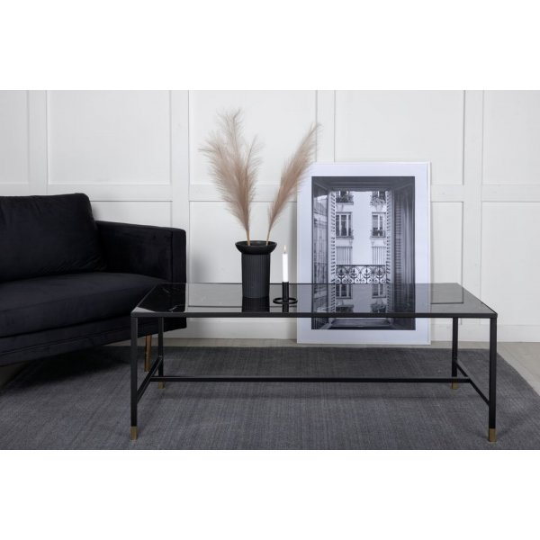 Slope sofabord 130x60 cm - Sort/messing