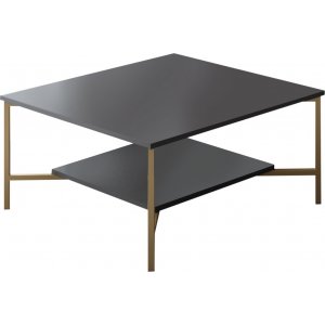 Erki sofabord 80 x 80 cm - Antracit/guld