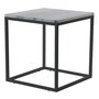 Accent lampebord 50x50 cm - Hvid marmor / sort understel