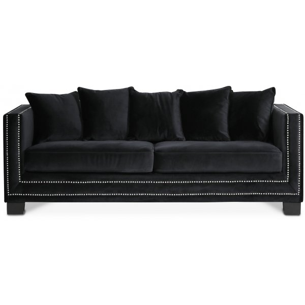 Cloude 2-pers. Sofa med nitter - Sort (fljl)