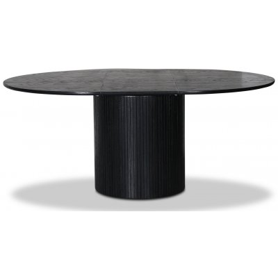 Nova spisebordsst, spisebord, der kan forlnges 130-170 cm inkl. 4 pindestole Castor - Sortbejdset eg