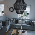 Kundebillede Lysekrone Signum kuglelampe XL 110 cm (sorte trækugler)