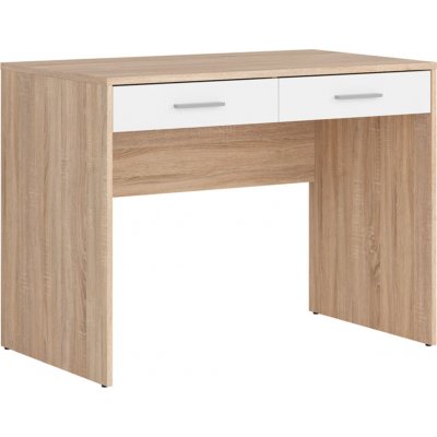 Nepo Plus skrivebord med 2 skuffer 100 x 59 cm - Lys eg/hvid