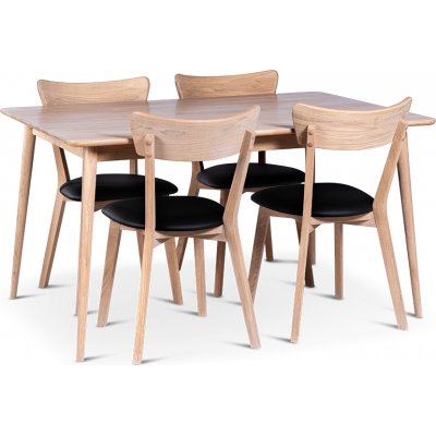 Odense spisebord 140x90 cm med 4 Eksj stole