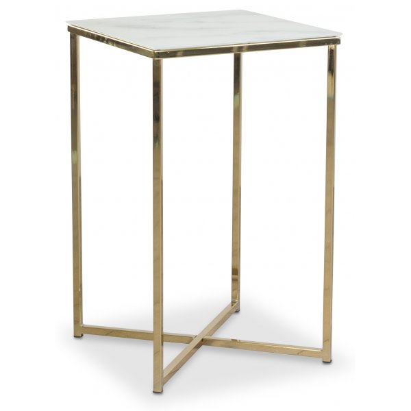 Palasso lampebord 110 cm - Messing / Lys marmorering