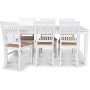 Mellby spisegruppe 180 cm bord hvid + 6 Dalar spisestuestole