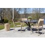 Scottsdale udespisegruppe med 4 stk armstole (stabelvenlige) og spisebord 112 cm - Natur